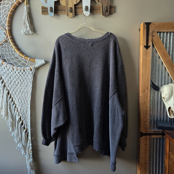 Free People With The Band Pullover Sweatshirt Washed Black - Picture 4 of 8